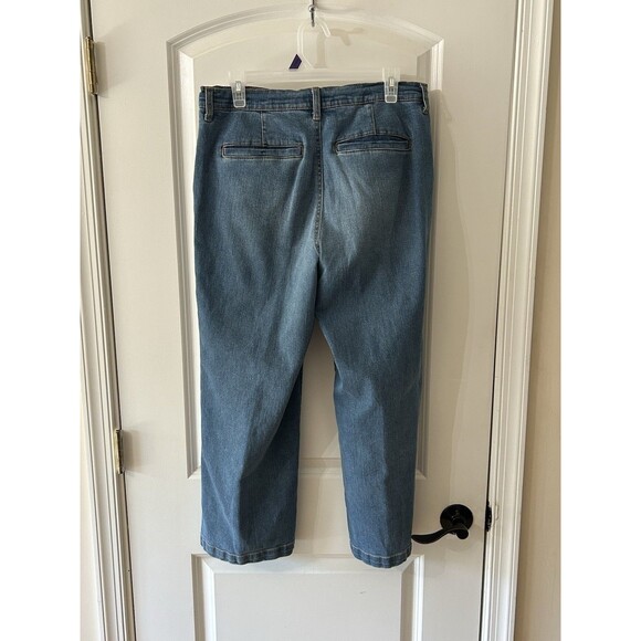 Wonderly Women's Size 10 Cropped Wide Leg Medium Wash Ankle Jeans - Picture 2 of 7